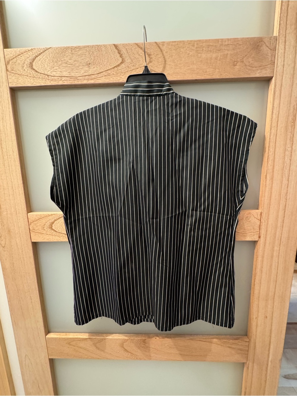 Black & White Striped Tie-Neck Blouse - Women's - Picture 3 of 4